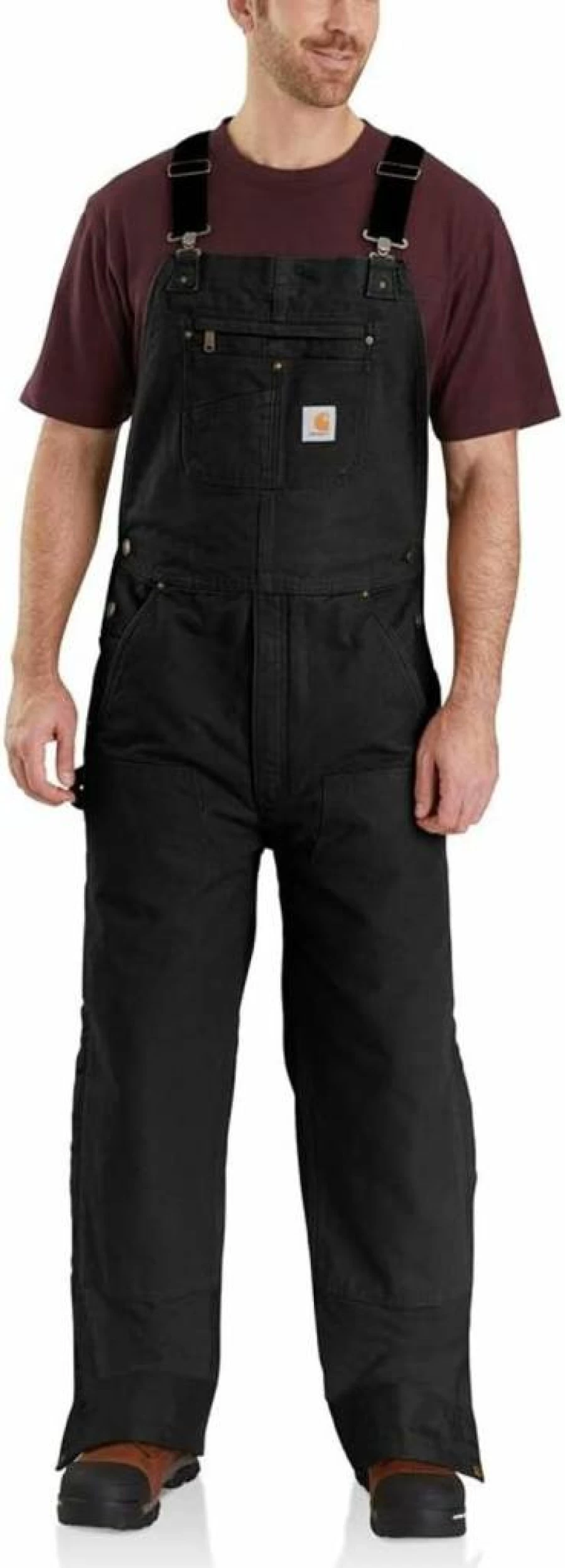 Carhartt Men's Quilt-Lined Washed Duck Bib Overalls - Durable Workwear 104031