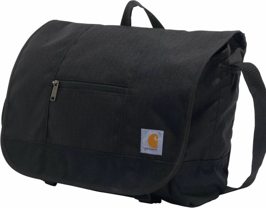 Carhartt Ripstop Messenger Bag - Durable Black Crossbody Bag for Men & Women - One Size Fits All - B0000509