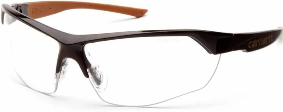 Carhartt CHB1110DT Braswell Safety Glasses - Anti-Fog, Black Frame, Clear Lens, Eye Protection for Work & Safety