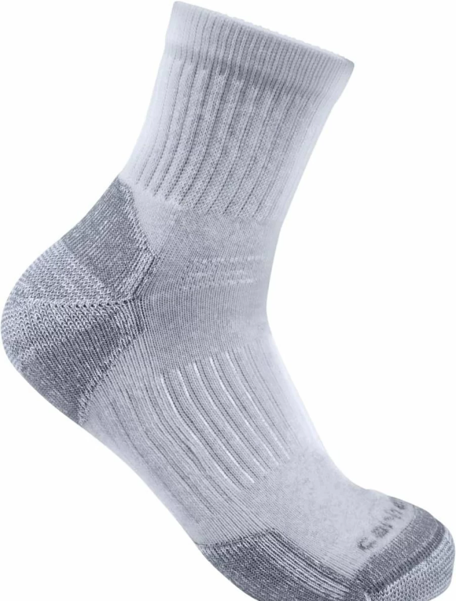 Carhartt Men's Lightweight Cotton Blend Quarter Socks 3-Pack - Durable Work Socks for Comfort & Breathability