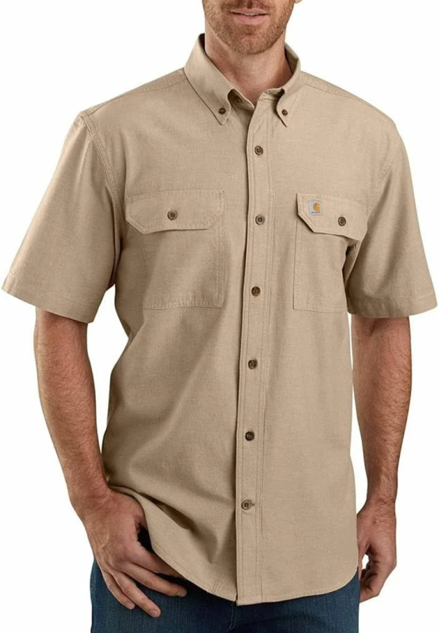 Carhartt Men's Loose Fit Midweight Work Shirt - Durable Casual Button-Up for Men