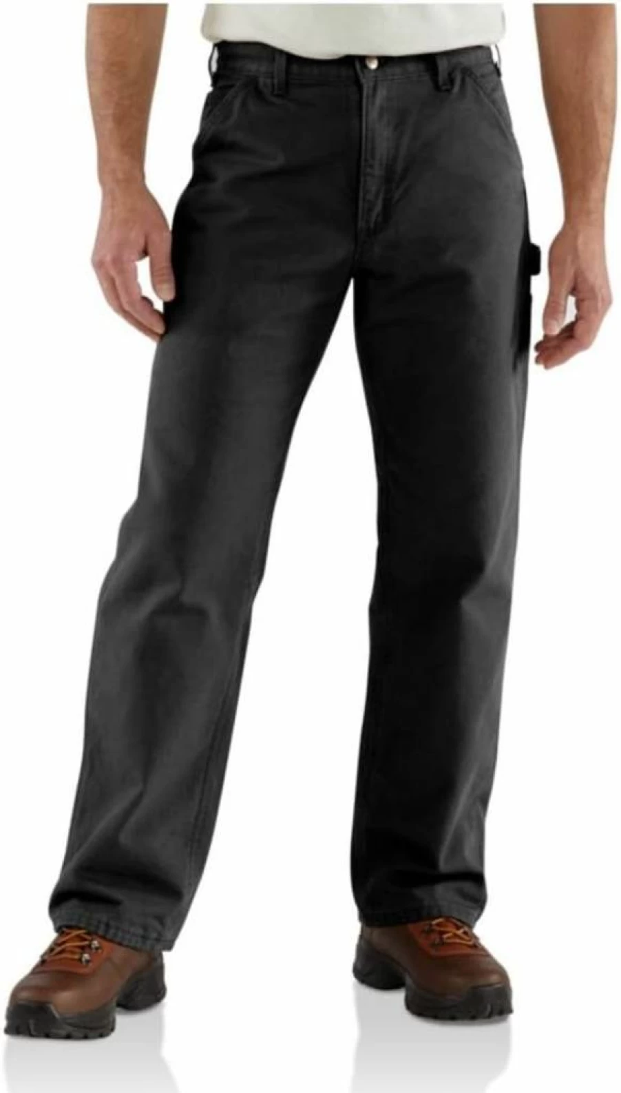 Carhartt Men's Loose Fit Washed Duck Utility Work Pants with Flannel Lining