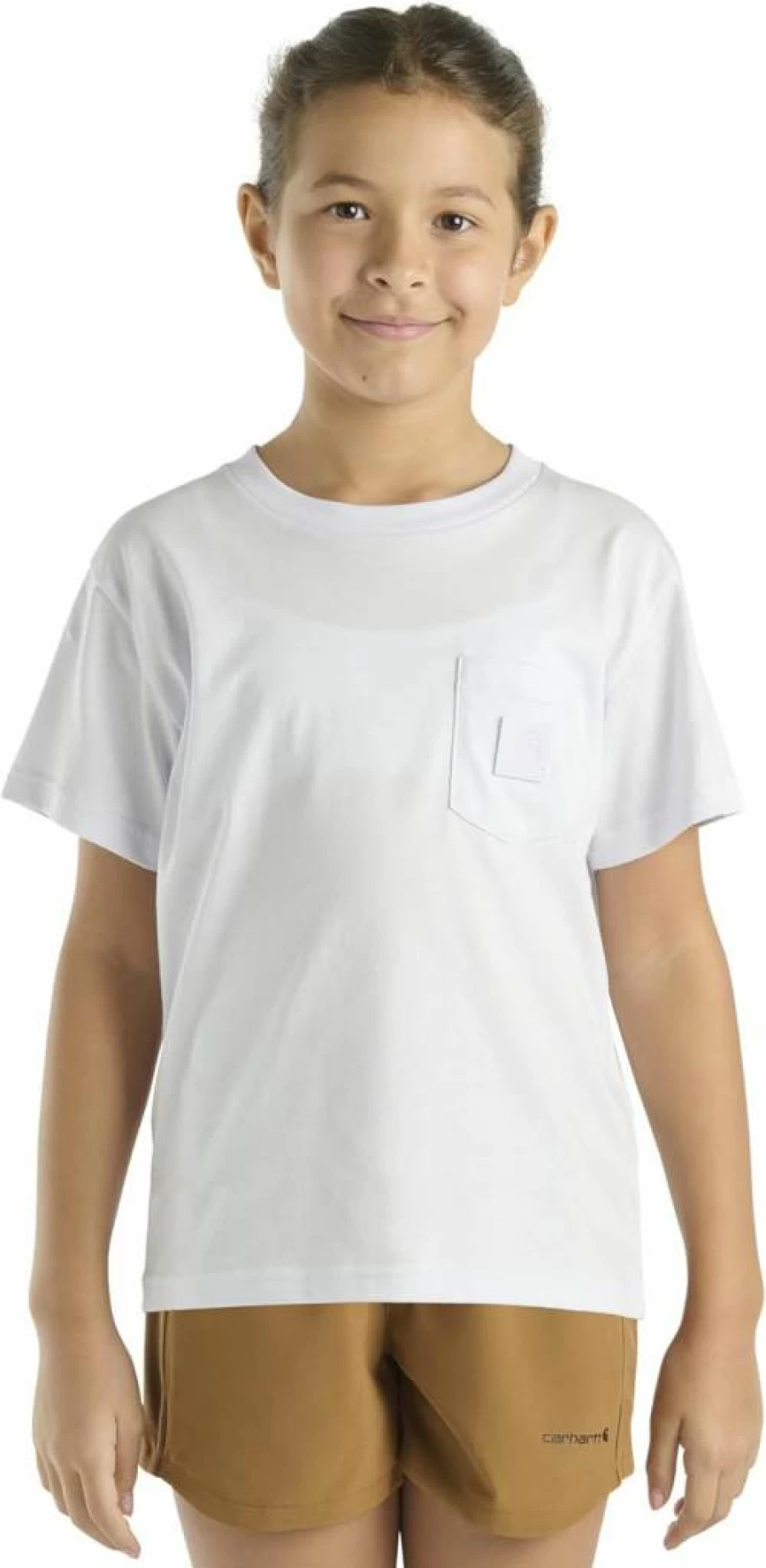 Carhartt Girls' Short-Sleeve Tonal Patch Pocket T-Shirt - Ca7109 Casual Kids' Top