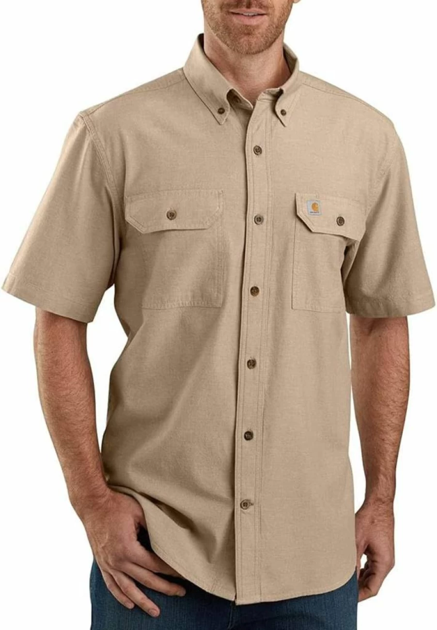 Carhartt Men's Loose Fit Midweight Work Shirt - Durable Casual Button-Up for Men