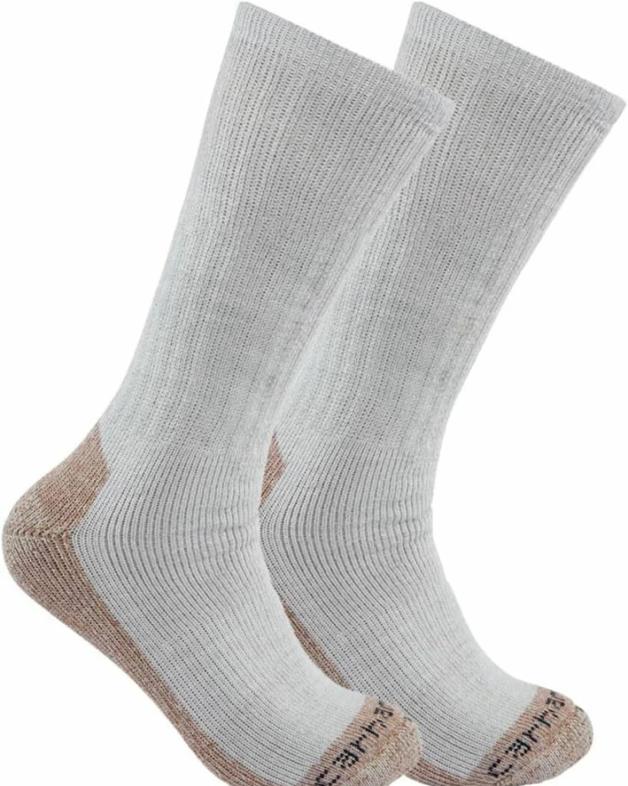 Carhartt Men's Steel Toe Work Boot Socks 2-Pack - Midweight Durable Crew Socks for Safety Shoes