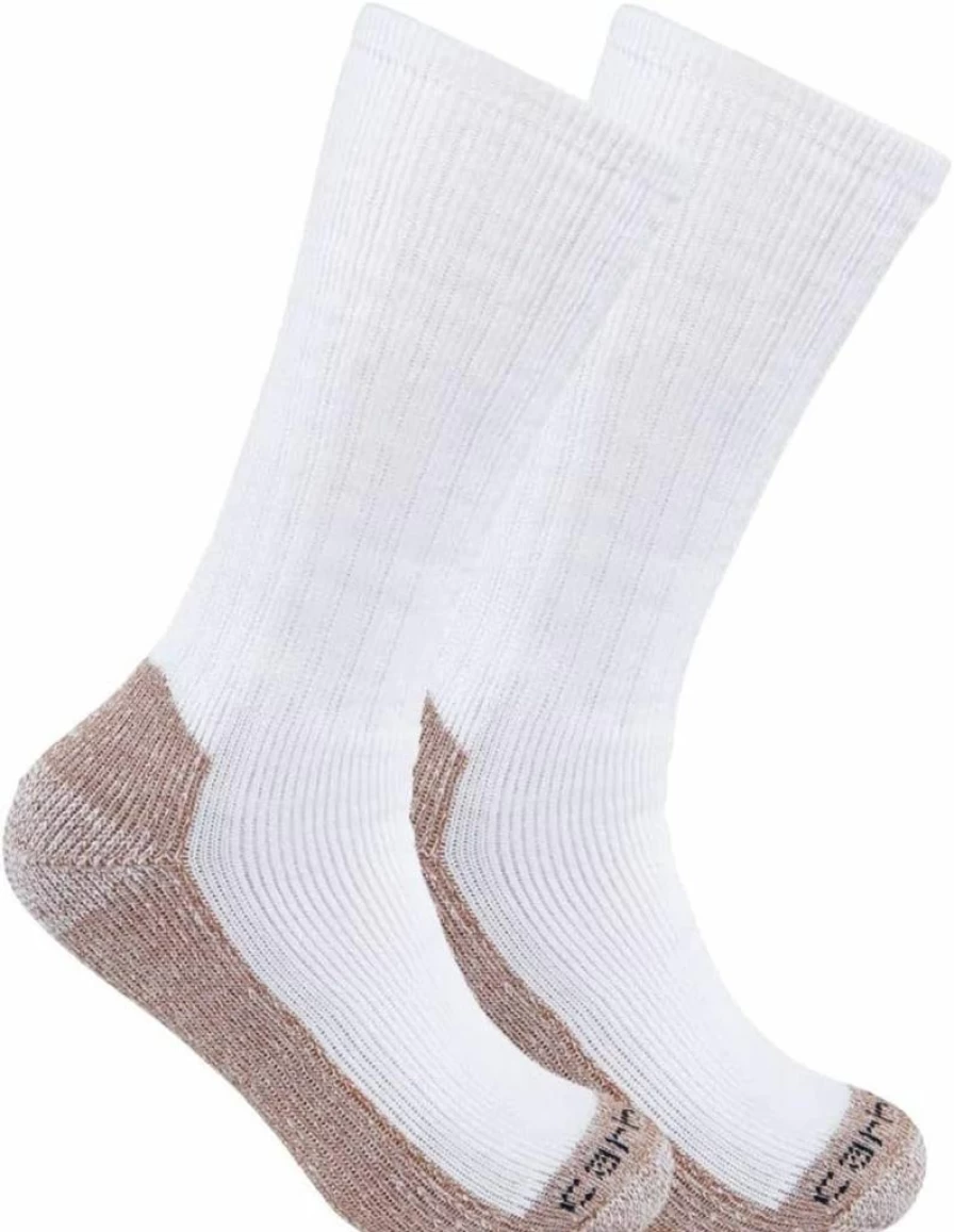 Carhartt Men's Steel Toe Work Boot Socks 2-Pack - Midweight Durable Crew Socks for Safety Shoes