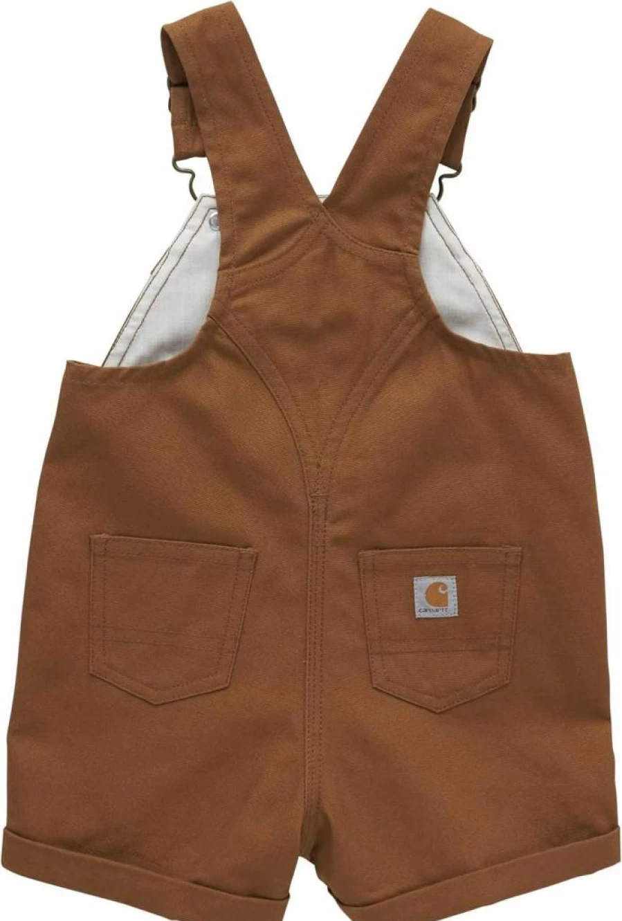 Carhartt Girls' Canvas Ruffle Front Shortall CM9748 - Durable Kids' Playwear