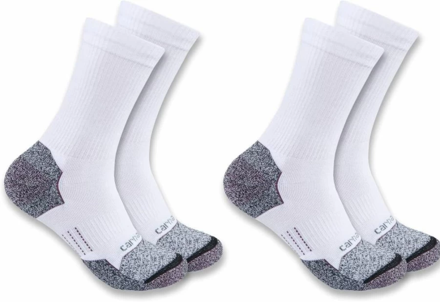 Carhartt Women's Force Lightweight Crew Socks 2-Pack - Durable Work Socks for Women