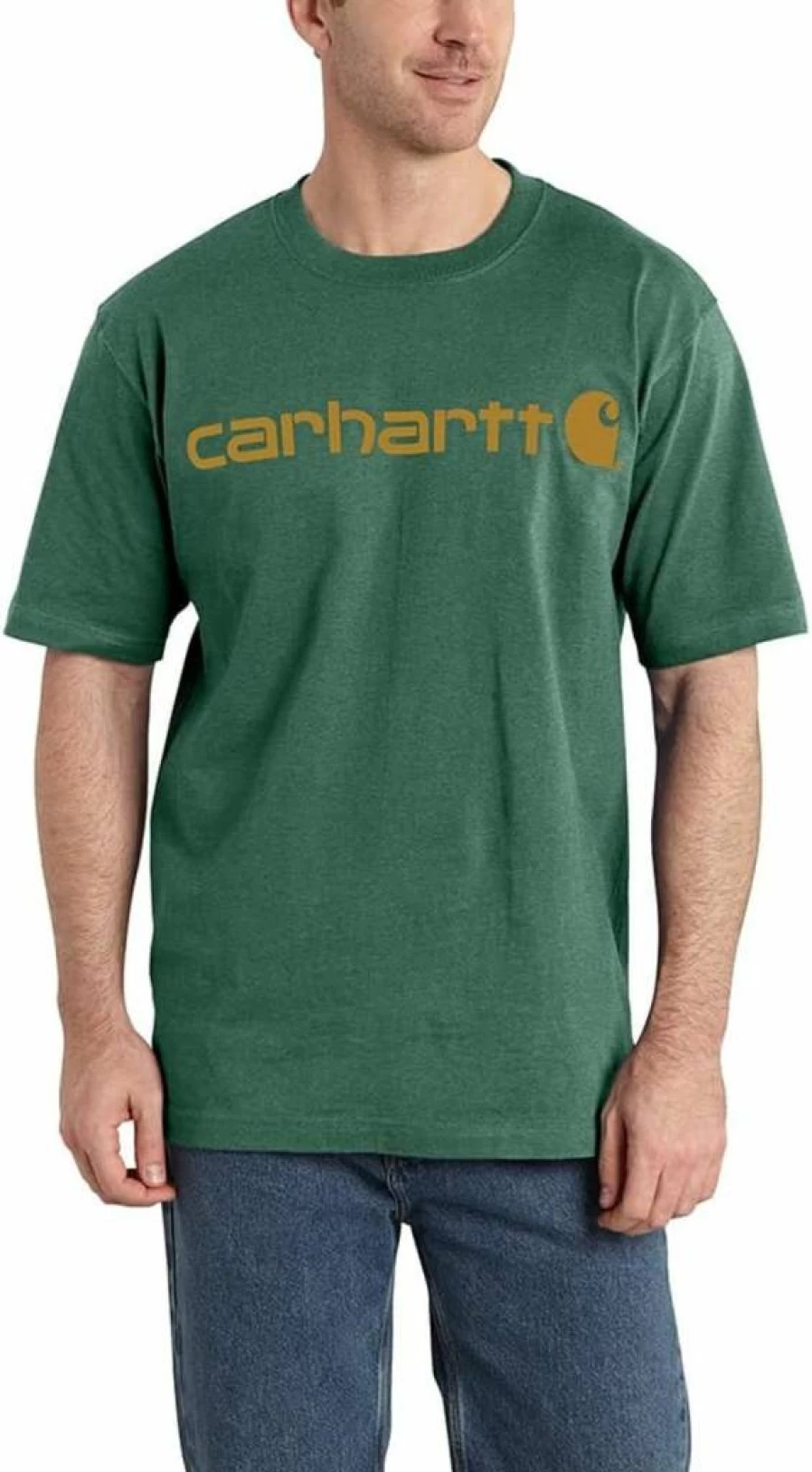 Carhartt Men's Big Logo Short Sleeve T-Shirt - Classic Cotton Tee with Signature Branding