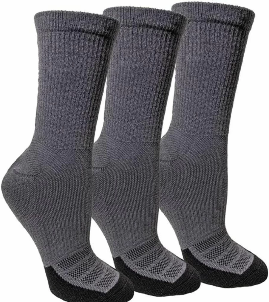 Carhartt Men's Force Midweight Logo Crew Socks 3-Pack - Durable Work Socks with Reinforced Arch Support