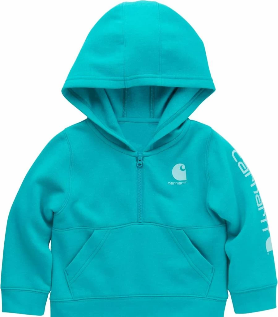 Carhartt Girls' Long-Sleeve Quilted Half-Zip Jersey Sweatshirt - Ca7106 Kids' Pullover
