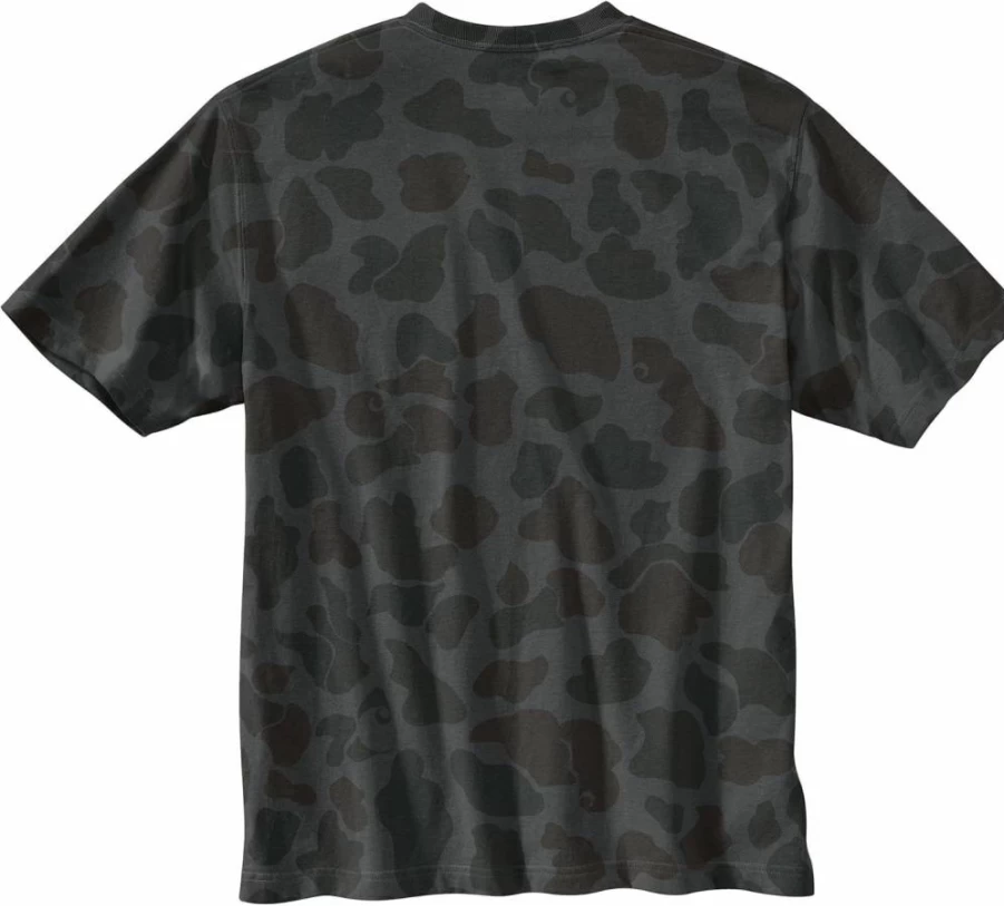 Carhartt Men's Relaxed Fit Short-Sleeve T-Shirt with Pocket and Camo Logo Design - Lightweight Casual Tee