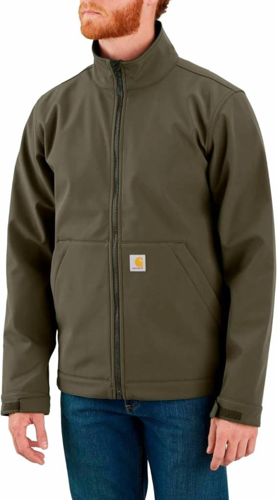 Carhartt Men's Rain Defender Relaxed Fit Softshell Jacket - Water-Resistant Windproof Work Jacket for Outdoor Activities