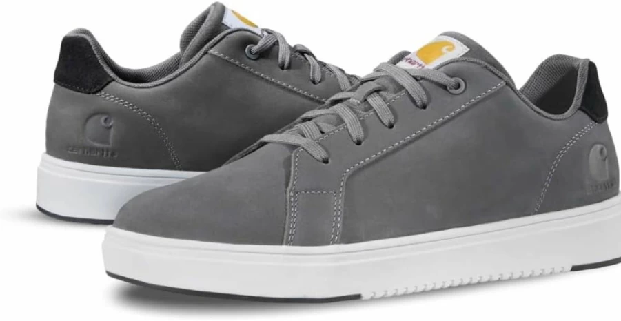 Carhartt Men's Detroit Leather Sneakers - Wide Toe Box, Cushioned Footbed, Slip-Resistant Outsole for Comfort & Durability