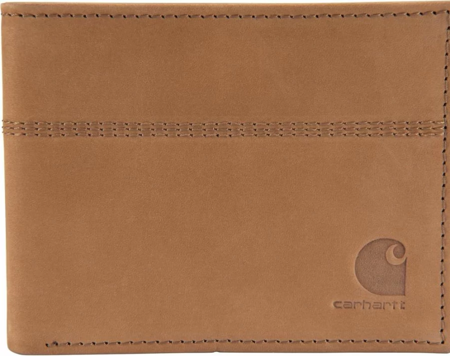 Carhartt Men's Legacy Pass Case Wallet Durable RFID Blocking Bifold Leather Card Holder