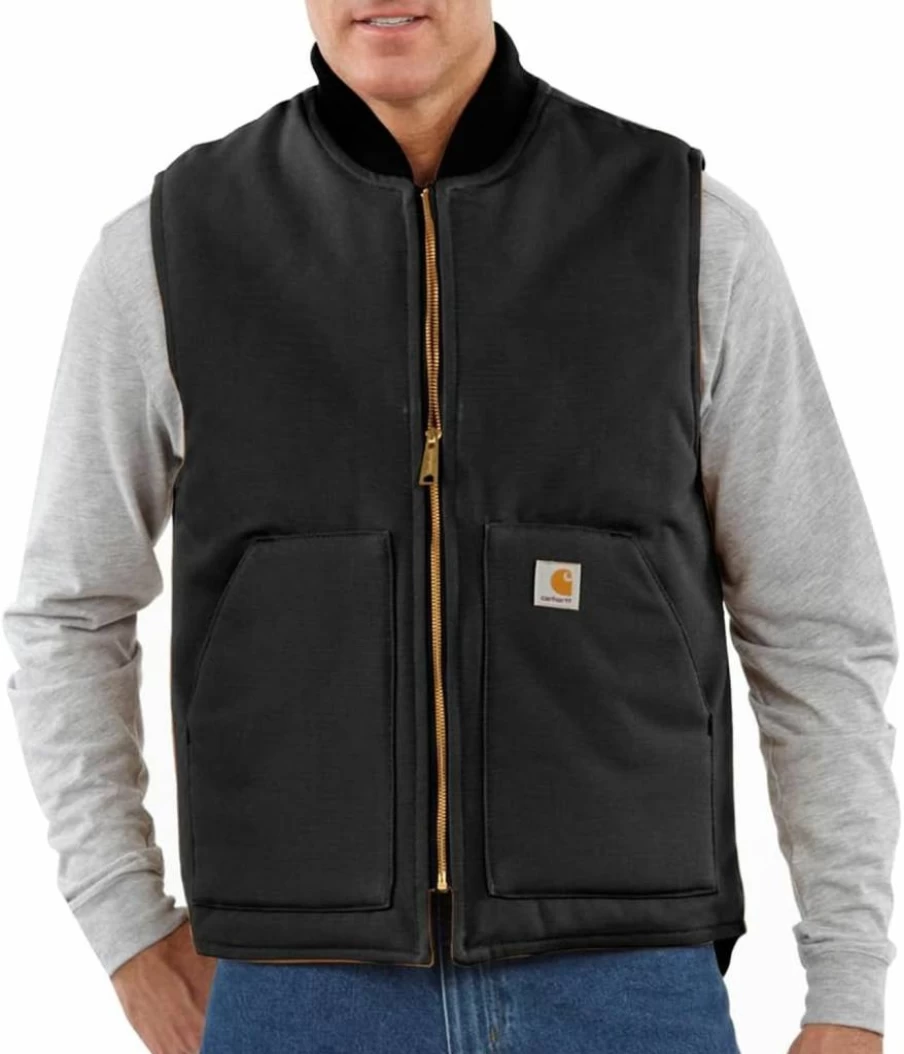 Carhartt Men's Relaxed Fit Insulated Duck Vest with Rib Collar - V01 Workwear