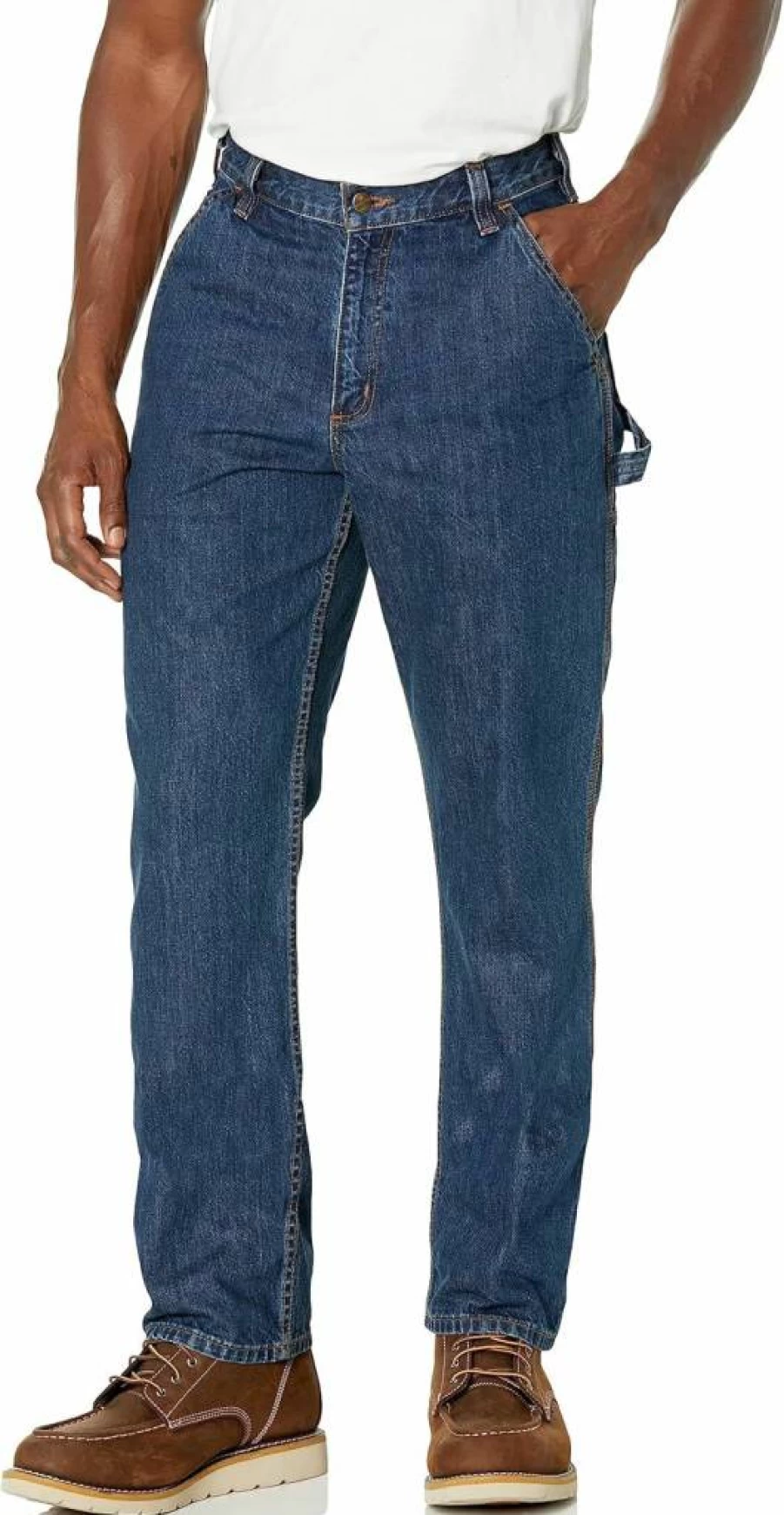 Carhartt Men's Loose Fit Straight Leg Denim Overalls Dungaree Workwear