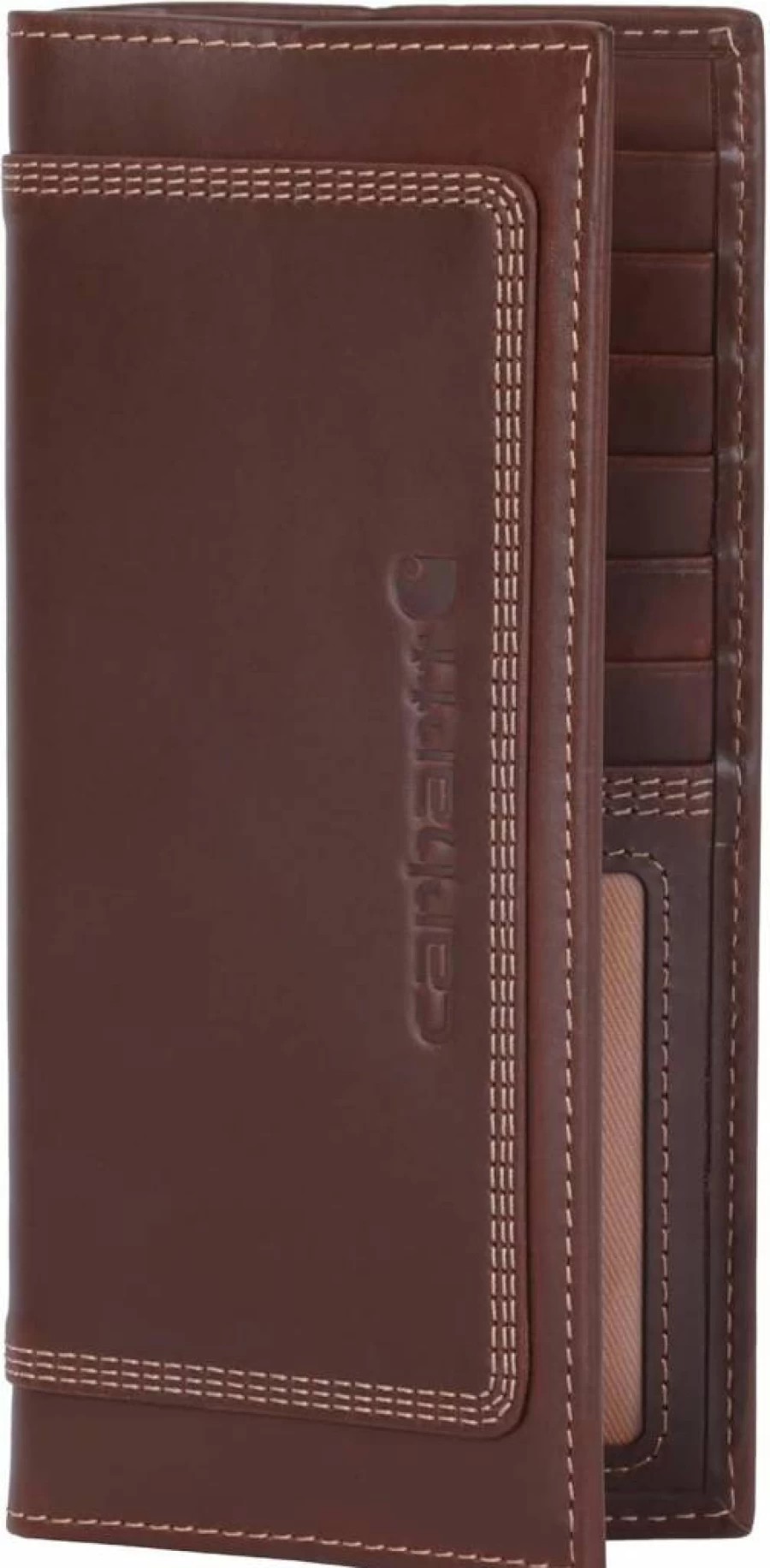 Carhartt Men's Rodeo Genuine Leather Bifold Wallet for Durability & Style