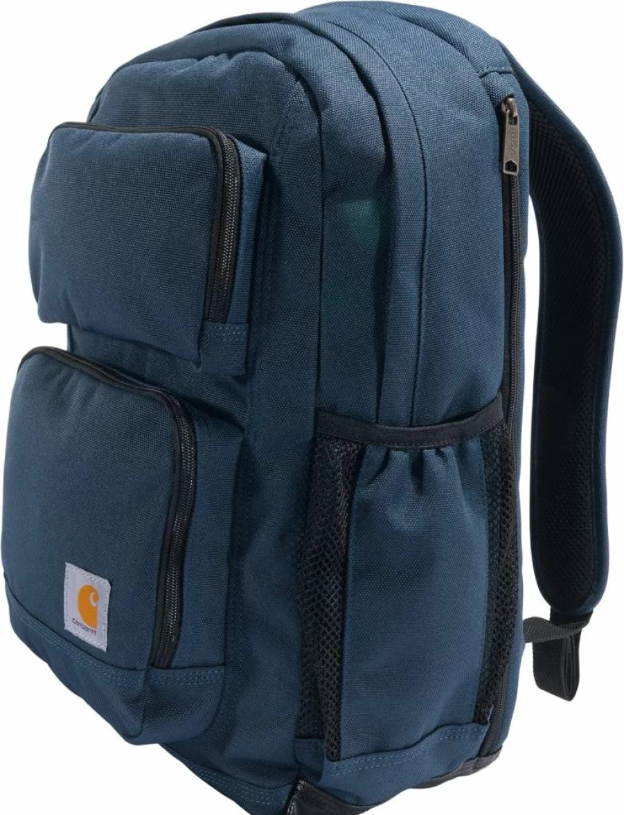 Carhartt Navy 28L Dual-Compartment Backpack - Durable One Size Fits All Gear Bag for Work & Travel