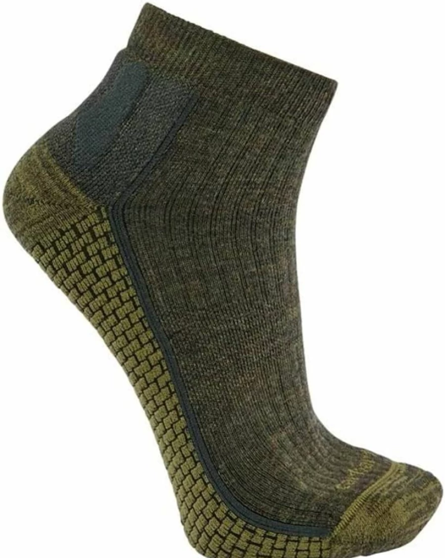 Carhartt Men's Force Grid Midweight Quarter Socks - Synthetic-Merino Wool Blend Work Socks for Durability & Comfort