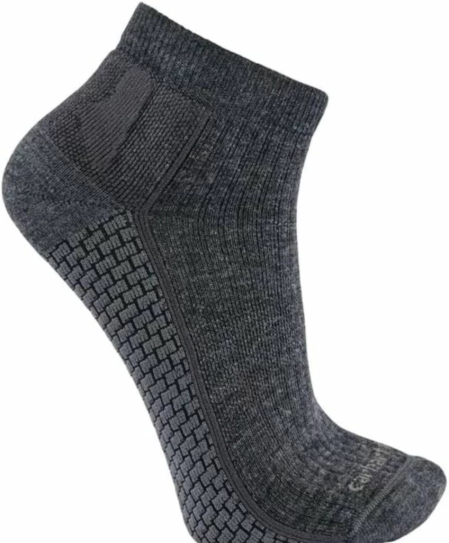 Carhartt Men's Force Grid Midweight Quarter Socks - Synthetic-Merino Wool Blend Work Socks for Durability & Comfort
