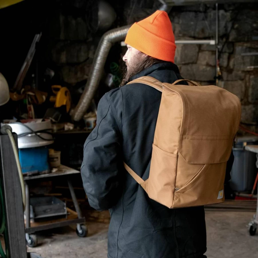 Carhartt Brown 21L Top-Load Laptop Backpack - Durable One Size Fits All Work Backpack - Model B0000442